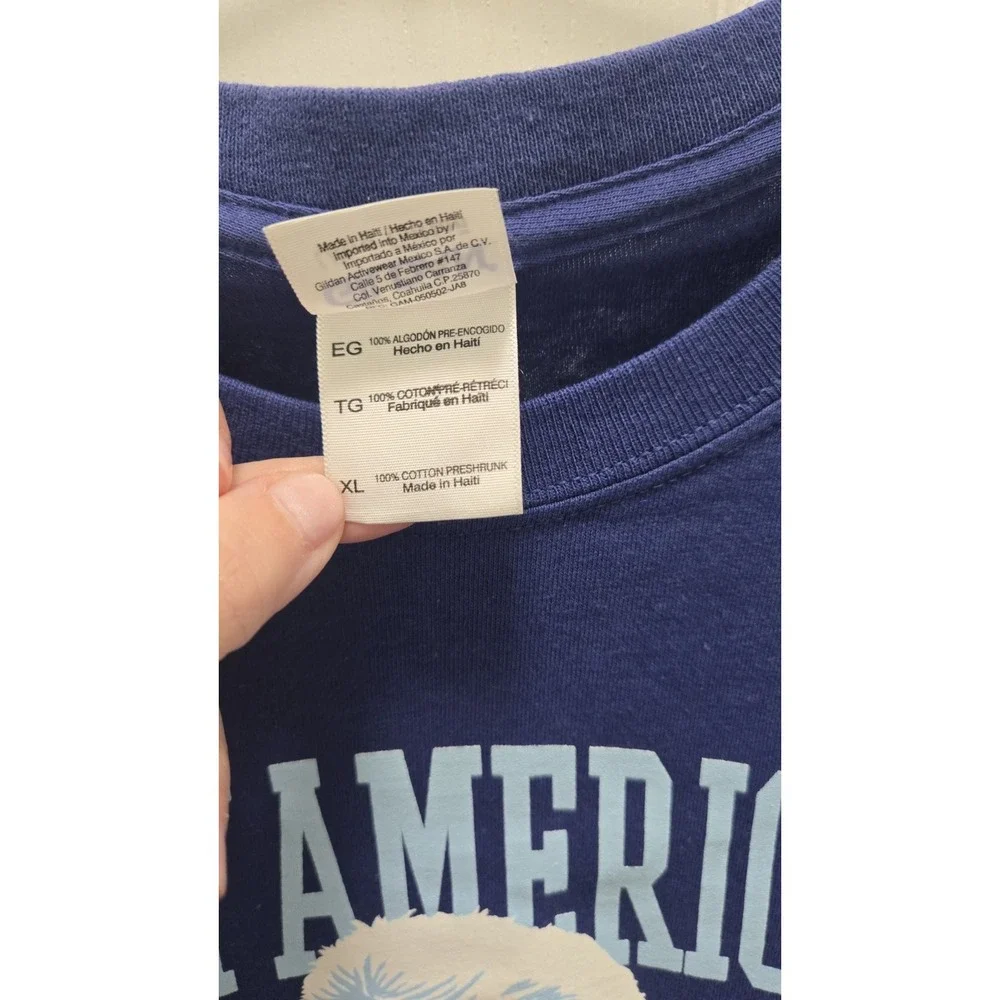 Gildan Funny Political T Shirt Mens XL Hey America Bill Clinton Blue Dress Stain - Picture 3 of 5